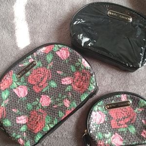 Betsey Johnson 3 piece makeup bags